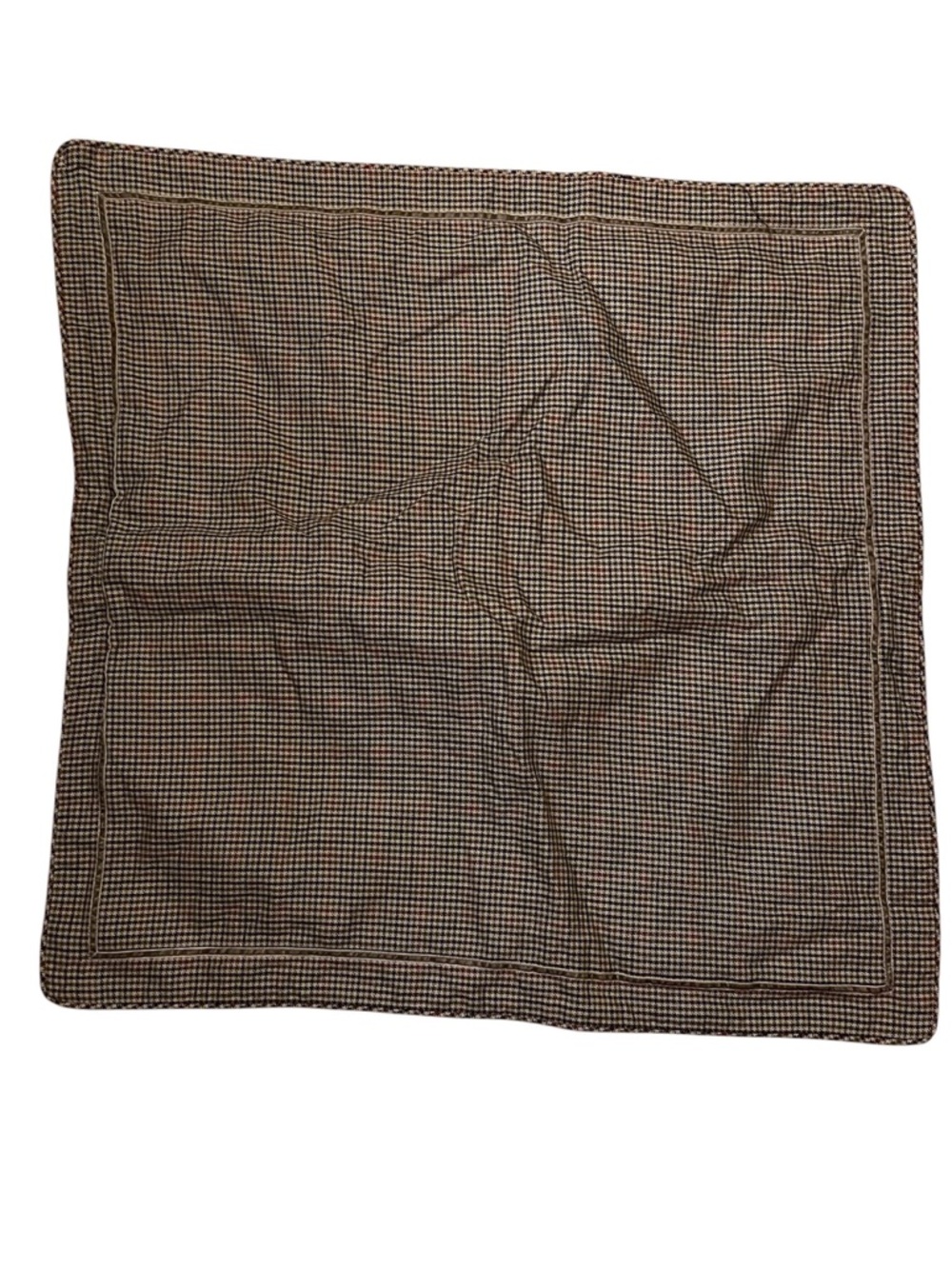 2 CHAPS HOME tan Black Houndstooth Pillow Cover 28x29” 100% Cotton Ralph Lauren
